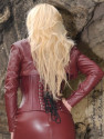 Leather bolero SJW-018 burgundy