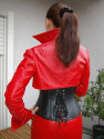 Leather bolero SJW-021 red