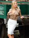 Leather skirt SSW-044 white