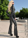 Leather catsuit DS-702 black