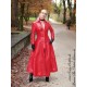 Leather coat, wide 4-012 red