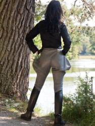 Leather trouser DS-414 steel grey