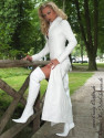 Leather coat, tight 4-012HDS white