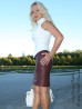 Leather skirt DS-528 burgundy