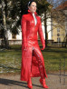 Leather coat, tight 4-012HDS red