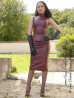 Leather skirt DS-530 burgundy
