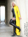 Leather coat, tight 4-012HDS yellow