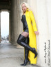 Leather coat, tight 4-012HDS yellow