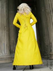 Leather coat, tight 4-012HDS yellow