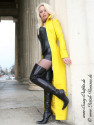 Leather coat, tight 4-012HDS yellow