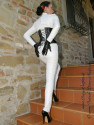 Leather catsuit DS-704 white