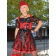 Leather dirndl DS-142 red