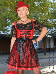 Leather dirndl DS-142 red