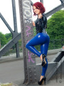 Faux leather leggings Razer blue