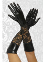 Wetlook-glove with lace 12446 black