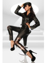 Wetlook-Leggings 12603 Schwarz/Gold