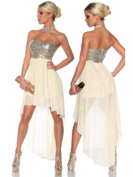 Evening dress 13124 cream/silver