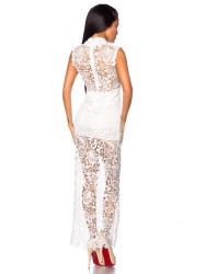 Abendkleid mit Spitze 13882 Weiß