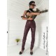 Leather trouser DS-420 burgundy