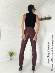 Leather trouser DS-420 burgundy