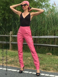 Leather trouser DS-420 pink