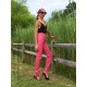 Leather trouser DS-420 pink