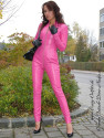 Leather catsuit 4-019 pink