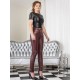 Leather trouser DS-416 burgundy
