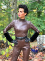 Leather catsuit DS-704 brown