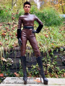 Leather catsuit DS-704 brown