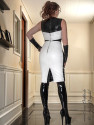 Leather dress "Paris" DS-163 white/black