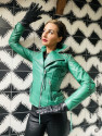 Leather jacket DS-634 green