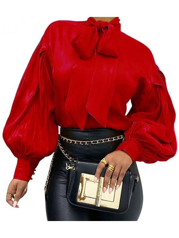 Schluppenbluse "Grace" Rot