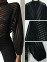 Top mesh striped black