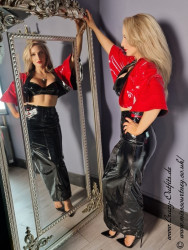 Lackbolero SJW-025V Rot/Schwarz