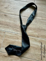 Leather neck tie DS-1120 black