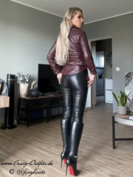 Lederbluse DS-316 Burgunder