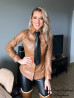 Leather blouse DS-316 camel