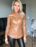 Leather blouse DS-316 camel