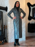 Leather coat DS-650 steel grey