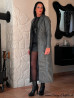 Leather coat DS-650 steel grey