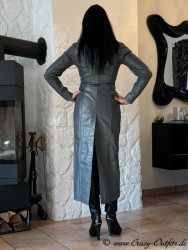 Leather coat DS-650 steel grey