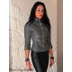 Leather blouse DS-332 steel grey