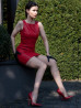 Leather dress DS-036 red