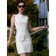 Leather dress DS-036 white