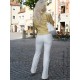 Leather trouser DS-418 white