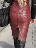 Leather skirt DS-504 burgundy