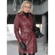 Leather coat DS-612 burgundy