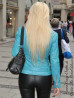Leather jacket DS-614 turquoise
