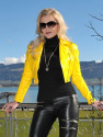 Leather jacket DS-616 yellow